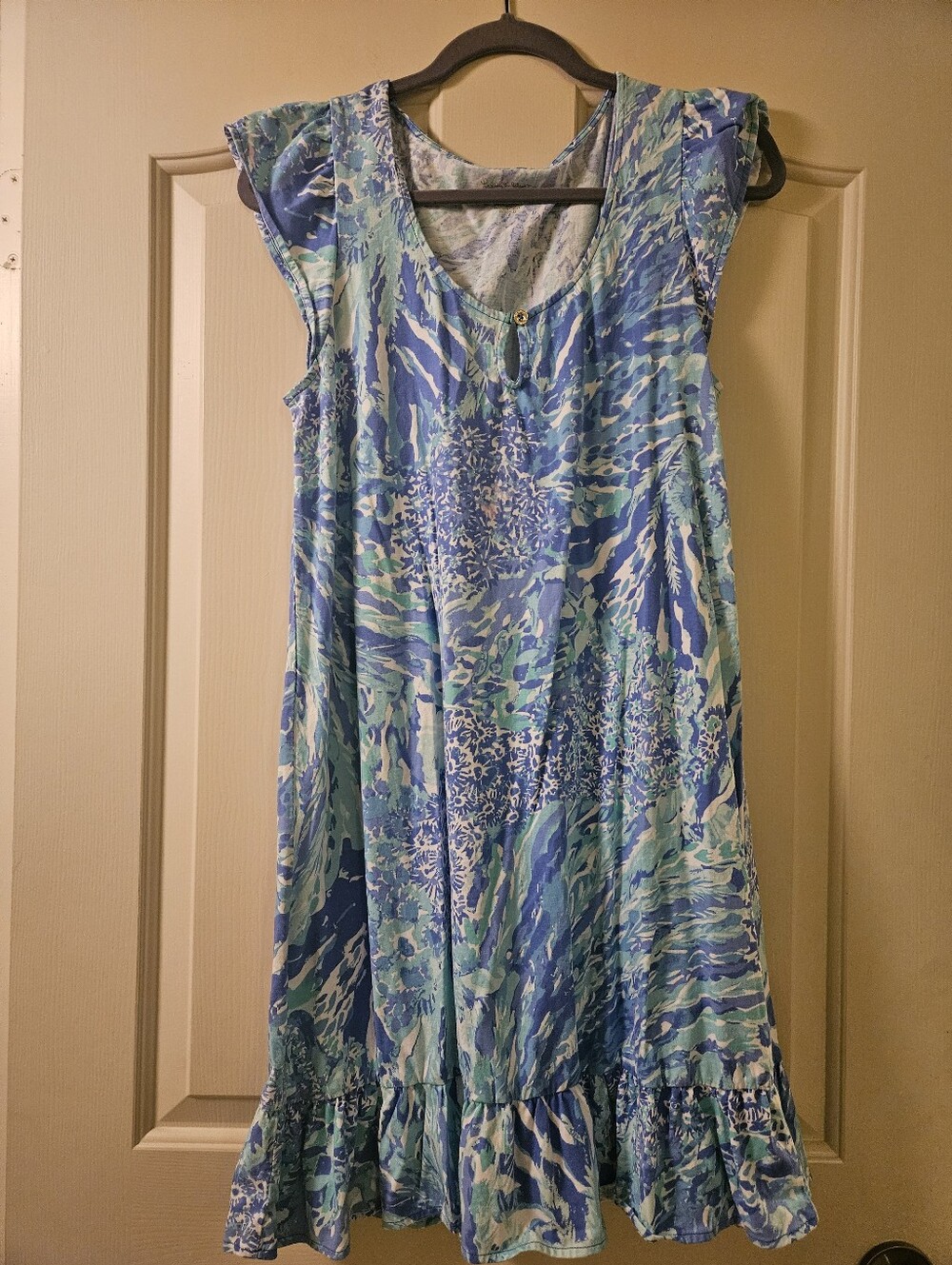 Lilly Pulitzer Blue & Aqua Printed Maxi Dress